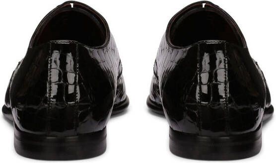 Dolce & Gabbana crocodile-embossed Derby shoes Black