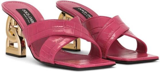Dolce & Gabbana 3.5 75mm leather mules Pink