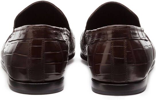 Dolce & Gabbana crocodile-embossed leather loafers Brown