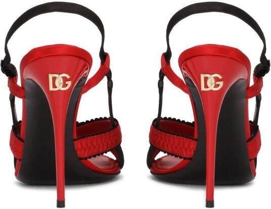 Dolce & Gabbana 105mm crossover-strap satin sandals Red