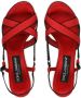 Dolce & Gabbana 105mm crossover-strap satin sandals Red - Thumbnail 4