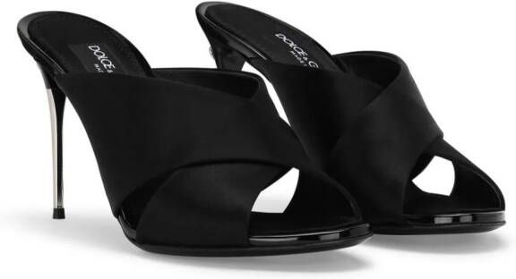 Dolce & Gabbana crossover-strap stiletto mules Black