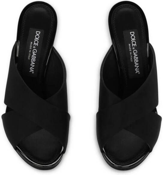 Dolce & Gabbana crossover-strap stiletto mules Black