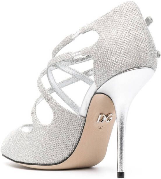 Dolce & Gabbana crossover strappy sandals Silver