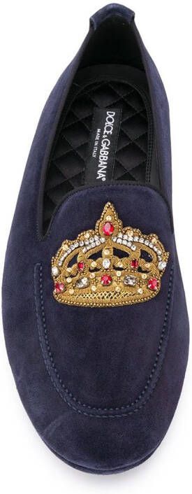 Dolce & Gabbana crown patch loafers Blue