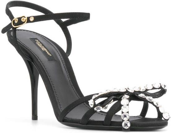 Dolce & Gabbana crystal-embellished buckle-strap sandals Black