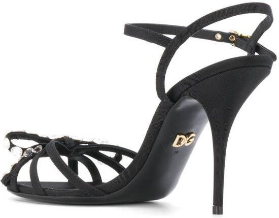 Dolce & Gabbana crystal-embellished buckle-strap sandals Black
