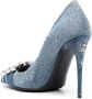 Dolce & Gabbana crystal-embellished denim pumps Blue - Thumbnail 3