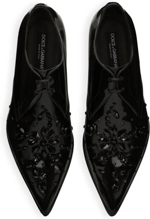 Dolce & Gabbana crystal-embellished Derby shoes Black