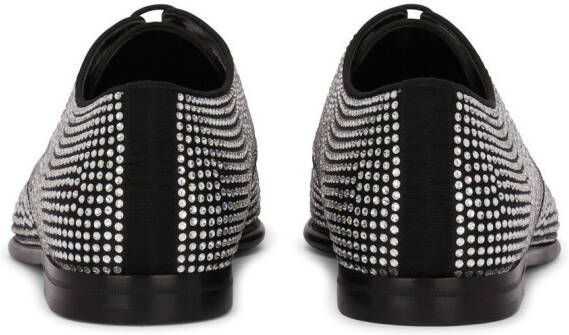 Dolce & Gabbana rhinestone-embellished derby shoes Black