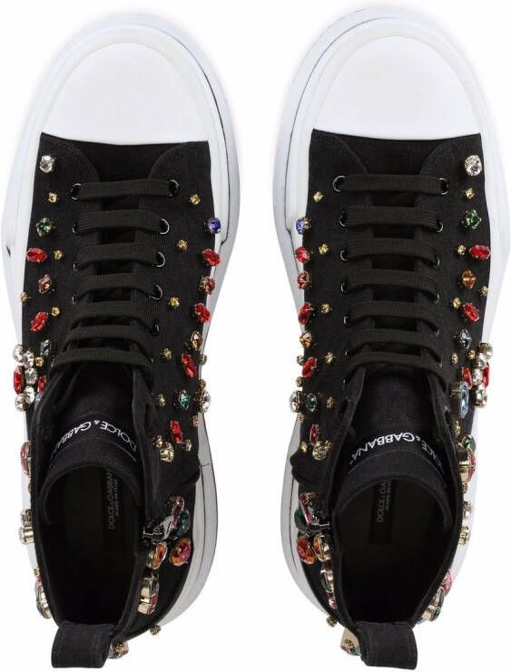 Dolce & Gabbana crystal embellished high-top sneakers Black