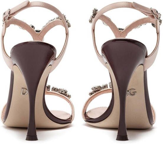 Dolce & Gabbana crystal-embellished Kiera T-strap sandals Pink