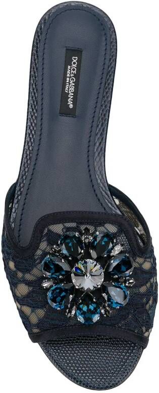 Dolce & Gabbana Rainbow Lace brooch-detail sandals Blue