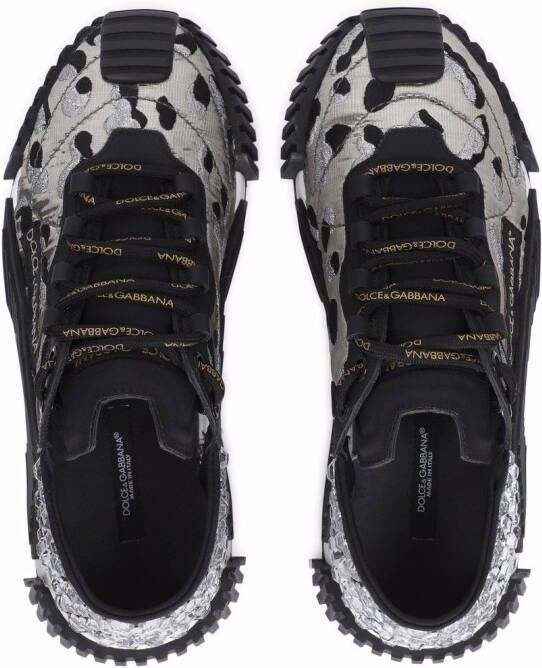 Dolce & Gabbana crystal-embellished lace-up sneakers Black