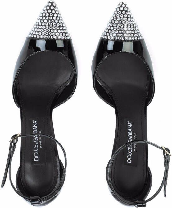 Dolce & Gabbana crystal-embellished leather pumps Black
