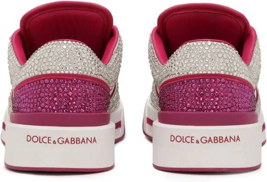 Dolce & Gabbana crystal-embellished leather sneakers White
