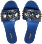 Dolce & Gabbana bejewelled leather sandals Blue - Thumbnail 4