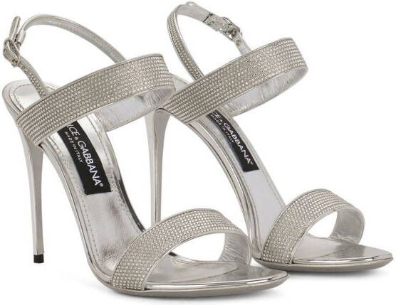 Dolce & Gabbana KIM DOLCE&GABBANA crystal-embellished slingback sandals Silver