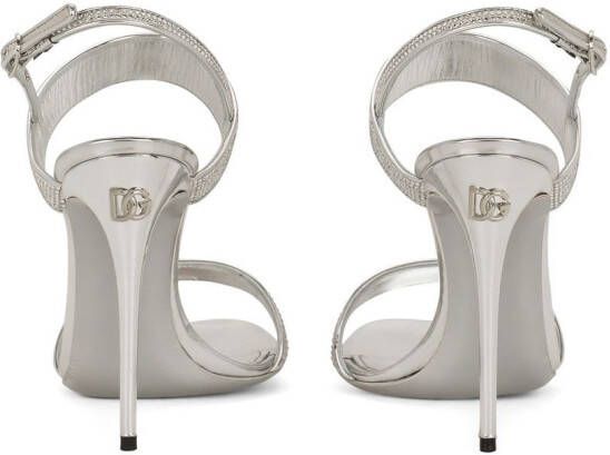 Dolce & Gabbana KIM DOLCE&GABBANA crystal-embellished slingback sandals Silver