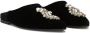 Dolce & Gabbana brooch-detail velvet slippers Black - Thumbnail 2