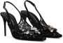 Dolce & Gabbana crystal lace slingback pumps Black - Thumbnail 2