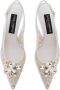 Dolce & Gabbana crystal-embellished lace slingback pumps White - Thumbnail 4