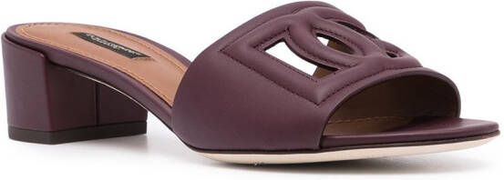 Dolce & Gabbana cut-out DG low-heel sandals Purple