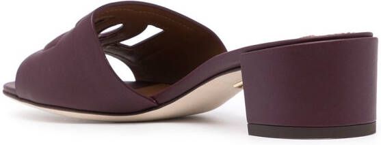 Dolce & Gabbana cut-out DG low-heel sandals Purple