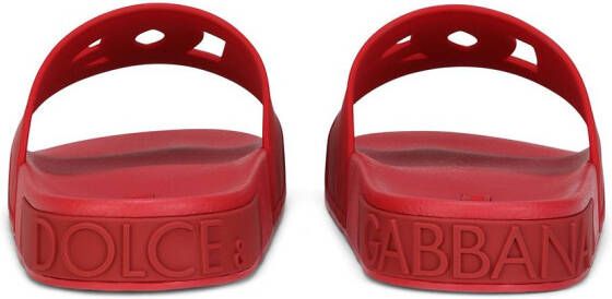 Dolce & Gabbana cut-out logo slides Red