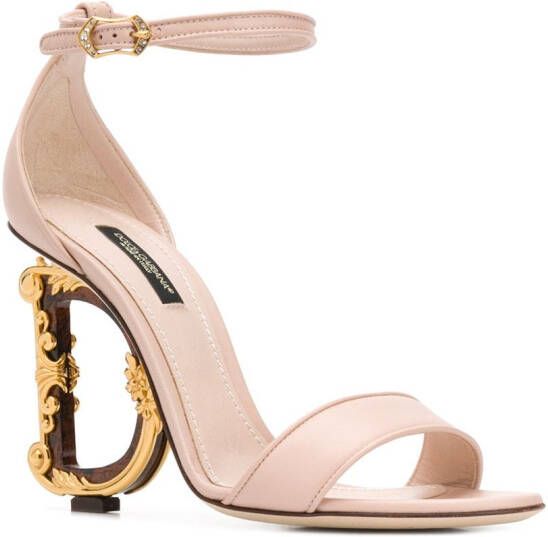 Dolce & Gabbana Baroque DG 105mm leather sandals Pink