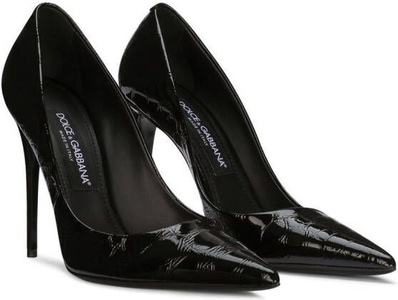 Dolce & Gabbana Décolleté 105mm crocodile-embossed pumps Black
