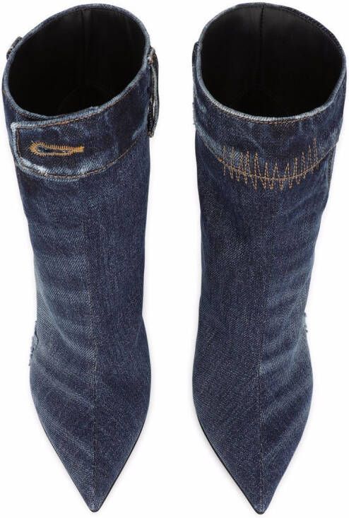 Dolce & Gabbana patchwork-denim ankle boots Blue
