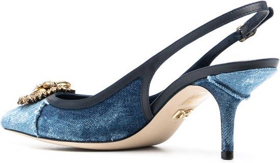 Dolce & Gabbana Devotion 70mm denim slingback pumps Blue