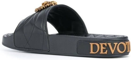 Dolce & Gabbana Devotion quilted slides Black