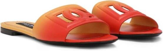 Dolce & Gabbana DG-appliqué ombré slippers Orange