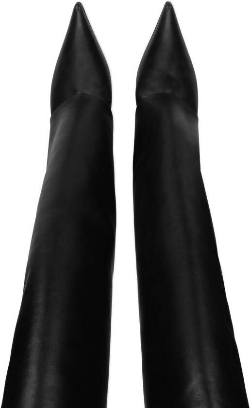 Dolce & Gabbana DG-logo knee-high leather boots Black