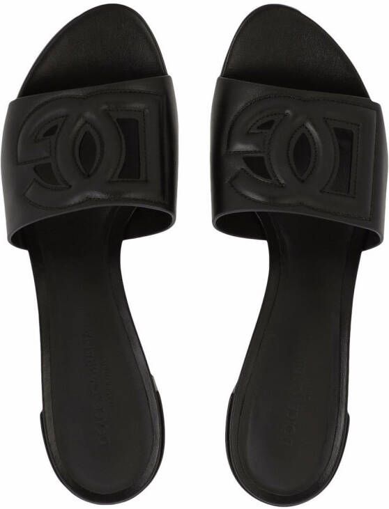 Dolce & Gabbana DG-logo leather sandals Black