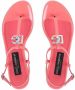 Dolce & Gabbana DG flat leather sandals Pink - Thumbnail 4
