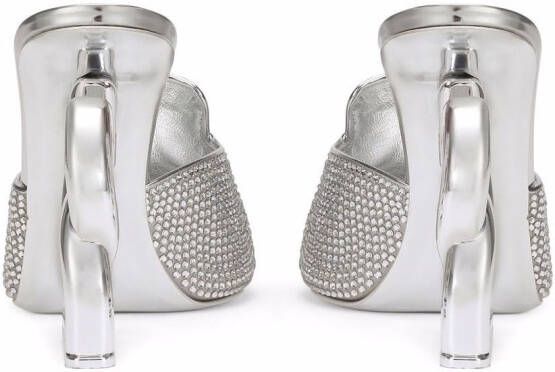 Dolce & Gabbana 3.5 105mm rhinestone-embellished mules Silver