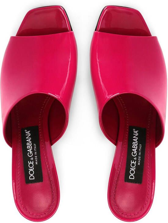 Dolce & Gabbana 3.5 75mm patent leather mules Pink