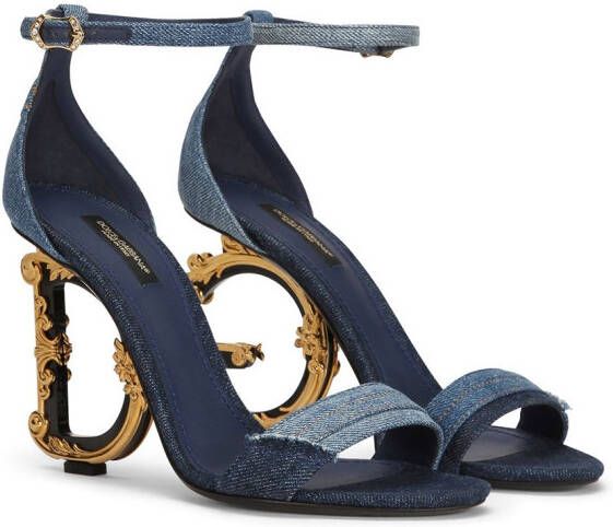 Dolce & Gabbana DG heel patchwork sandals Blue