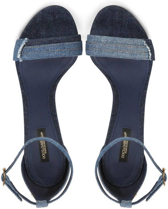 Dolce & Gabbana DG heel patchwork sandals Blue