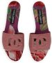 Dolce & Gabbana DG lizard-effect leather slides Pink - Thumbnail 4