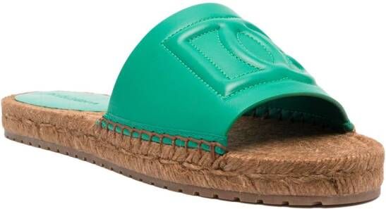 Dolce & Gabbana DG logo-embossed flat sandals Green
