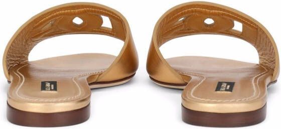 Dolce & Gabbana DG-logo leather sandals Gold