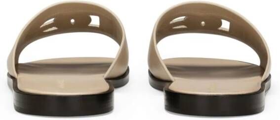 Dolce & Gabbana DG-logo leather slides Neutrals