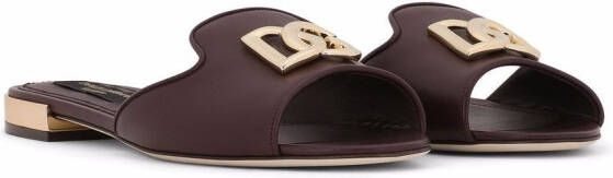 Dolce & Gabbana DG-logo leather sandals Purple