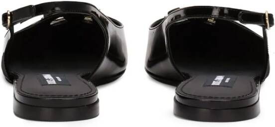 Dolce & Gabbana DG logo-plaque slingback ballerina shoes Black