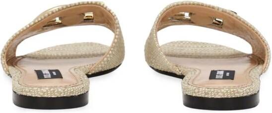 Dolce & Gabbana DG logo raffia sandals Neutrals