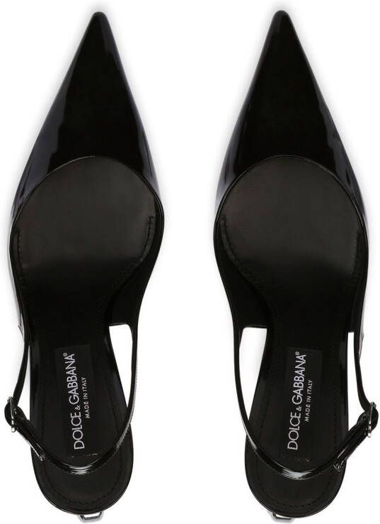 Dolce & Gabbana 3.5 patent leather slingback pumps Black